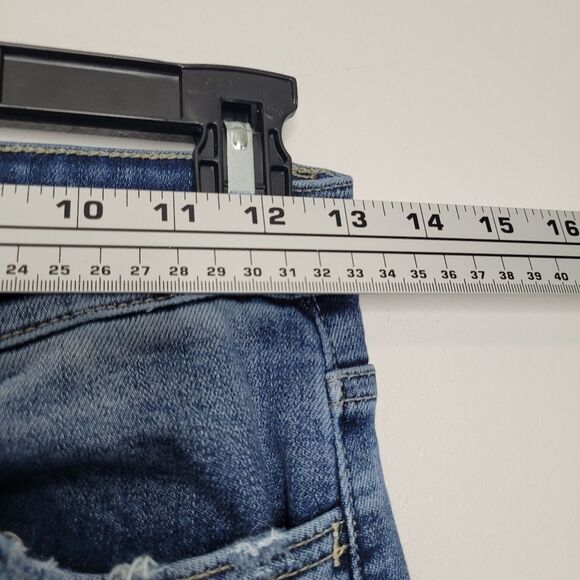 Vervet by Flying Monkey High Rise Slant Hem Flare Jeans Blue Size 25 - Picture 7 of 9